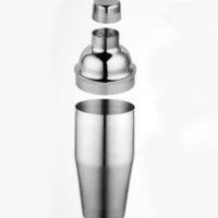 drie delige weergave van de cocktail shaker